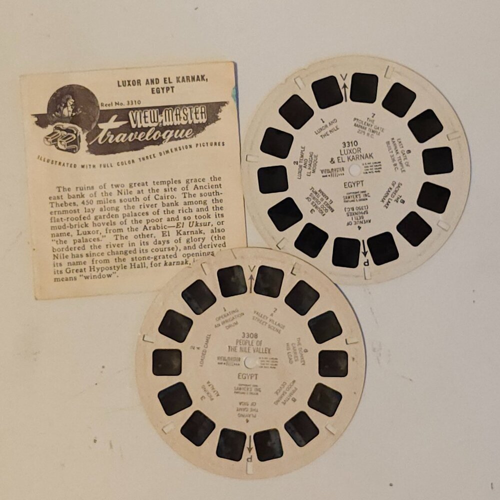VINTAGE VIEW MASTER Reels of EGYPT - LUXOR - Nile Valley - EL Karnak
